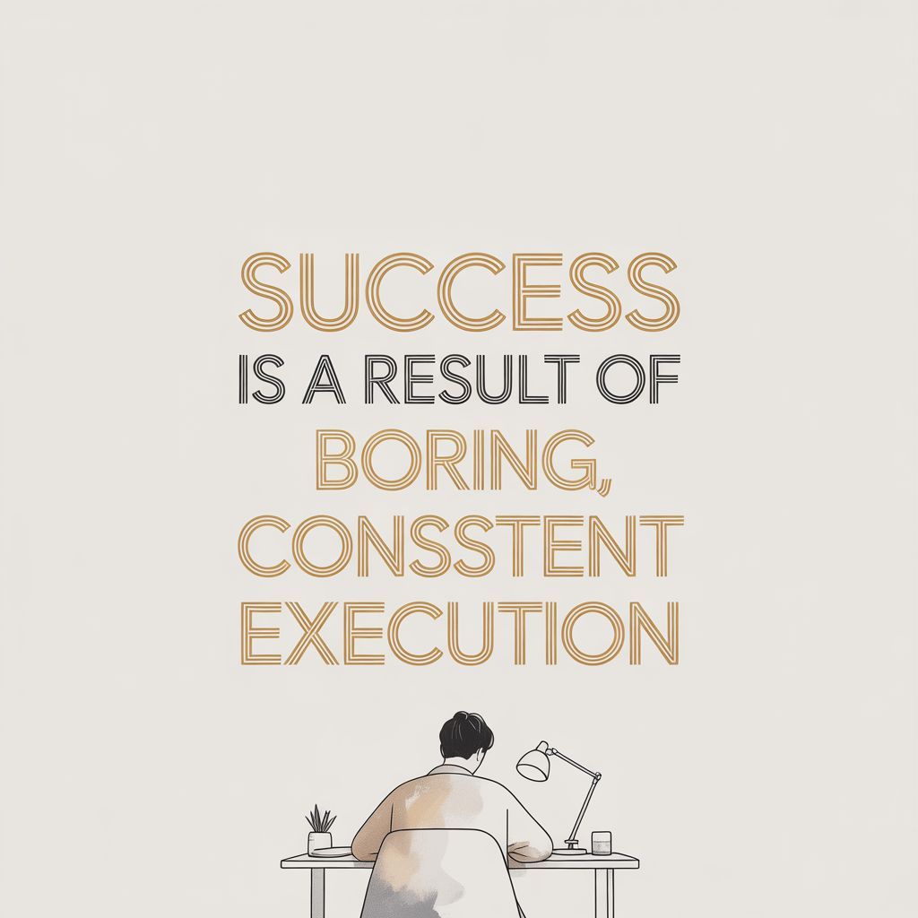 _aditya__77's tweet photo. Success is a result of boring, consistent execution. https://t.co/uOvf3K1bnL