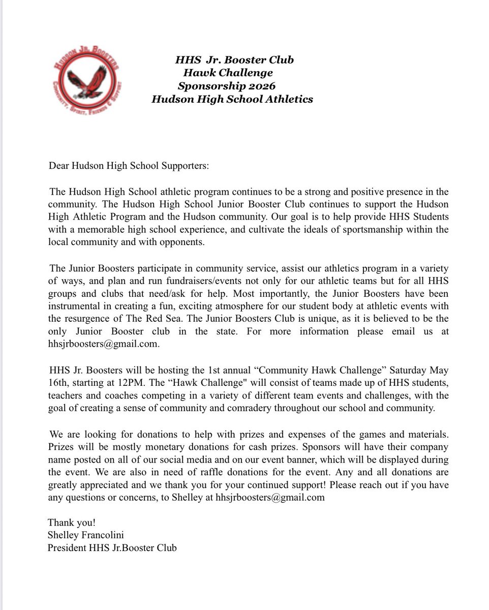 HHS Hawks Booster Club tweet media