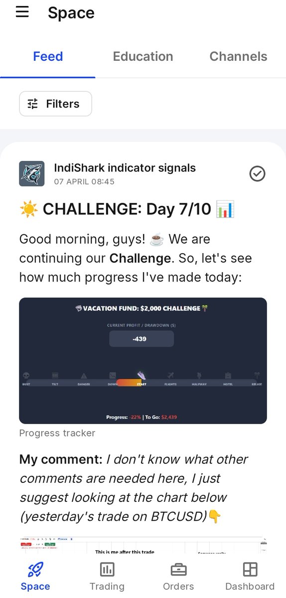 Aderoyal_co's tweet photo. Following from Day 1 and one thing I learn on Day 6 and 7 is the way the trader allows his trade to play out and he doesn't revenge trade.
@1Justphil @OctaWorldwide
#octaspacechallenge https://t.co/E5QbmwxVye