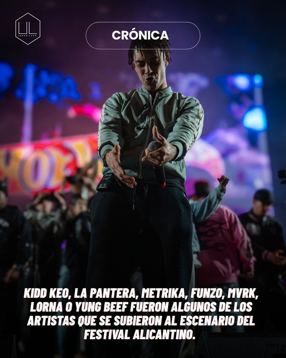UrbanLifeWeb's tweet photo. Kidd Keo, La Pantera, Mvrk, Metrika, Funzo, L0rna o Yung Beef fueron algunos de los artistas que se subieron a la tarima del festival alicantino, consiguiendo mejorar con creces la edición del año pasado. https://t.co/t9kuIVdhZM