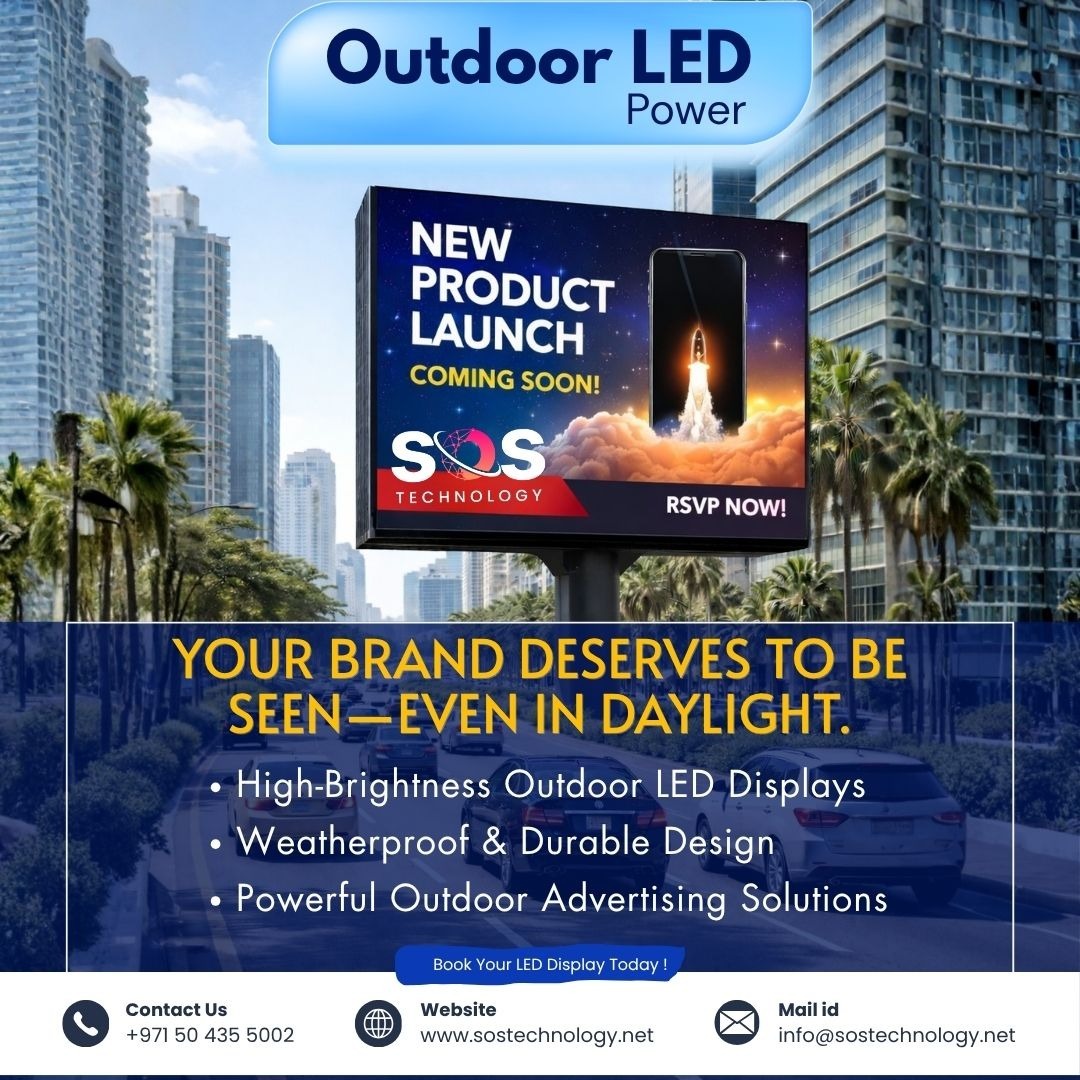 soscomputer2002's tweet image. Outdoor LED Power
Reach your audience anytime with high-brightness outdoor LED displays designed for maximum visibility even under sunlight. 
 #OutdoorLED #Advertising #LEDSignage #UAE