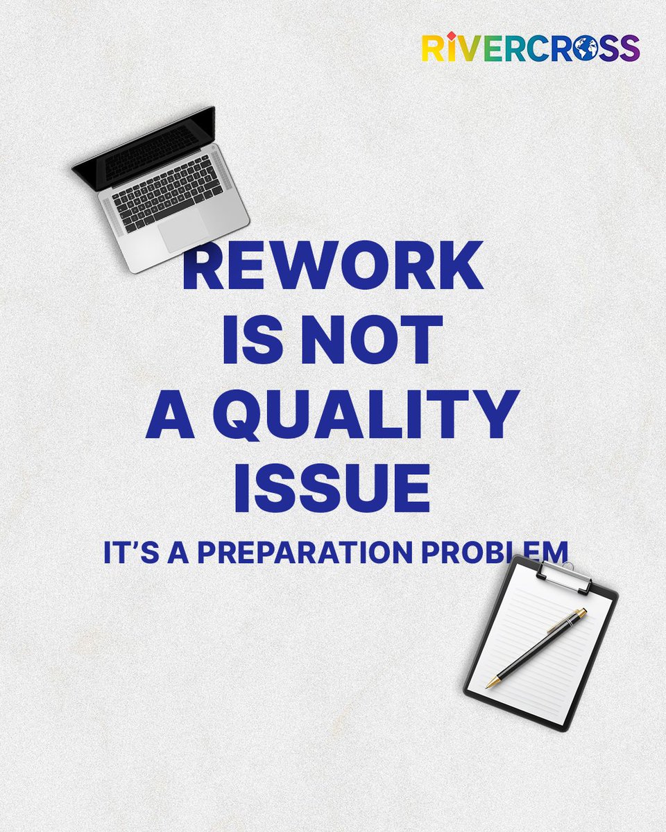 Rivercross_'s tweet image. A lot of rework doesn’t happen because people lack skill.
It usually happens when the task starts without enough clarity, context, or direction.

Better preparation leads to smoother delivery and fewer avoidable revisions

#Rivercross #ReworkReduction #WorkflowEfficiency