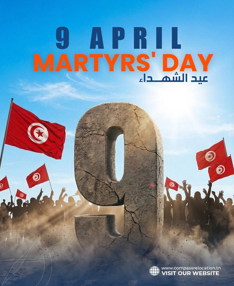 COMPASSTRAVEL3's tweet photo. 🇹🇳 𝐀𝐏𝐑𝐈𝐋 𝟗, 𝐌𝐀𝐑𝐓𝐘𝐑𝐒’ 𝐃𝐀𝐘 🇹🇳 

On this day, we proudly and respectfully honor the brave souls of our martyrs who sacrificed their lives for the freedom and independence of Tunisia 🇹🇳.

#MartyrsDay #TunisiaMartyrs #Tunisia
#عيد_الشهداء #شهداء_تونس #9_أفريل #تونس https://t.co/kTYYGe4qNm