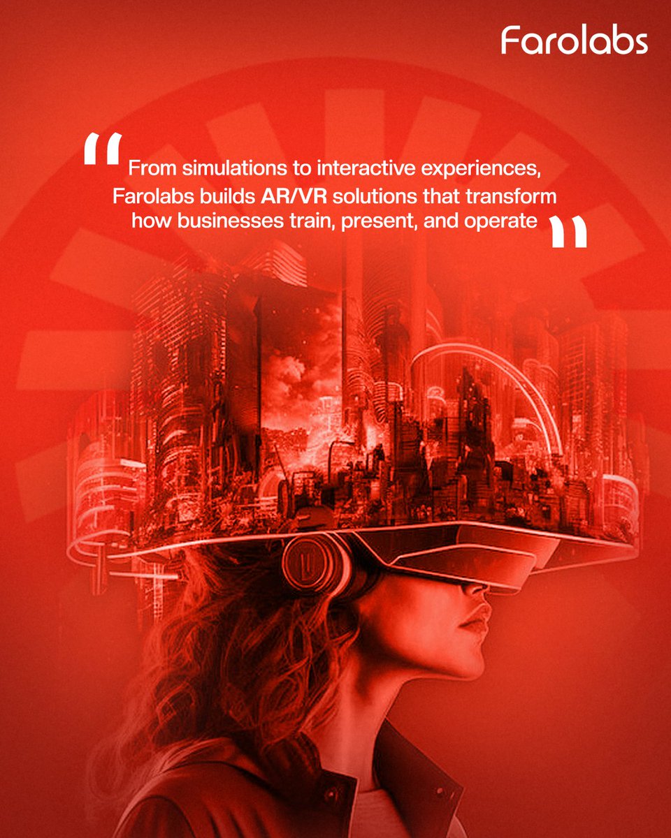 FaroLabs's tweet image. Transforming business operations with AR/VR.
Farolabs builds immersive solutions that enhance training, engagement, and innovation.
Explore the future with Farolabs.

#Farolabs #ARVR #TechInnovation #BusinessTransformation