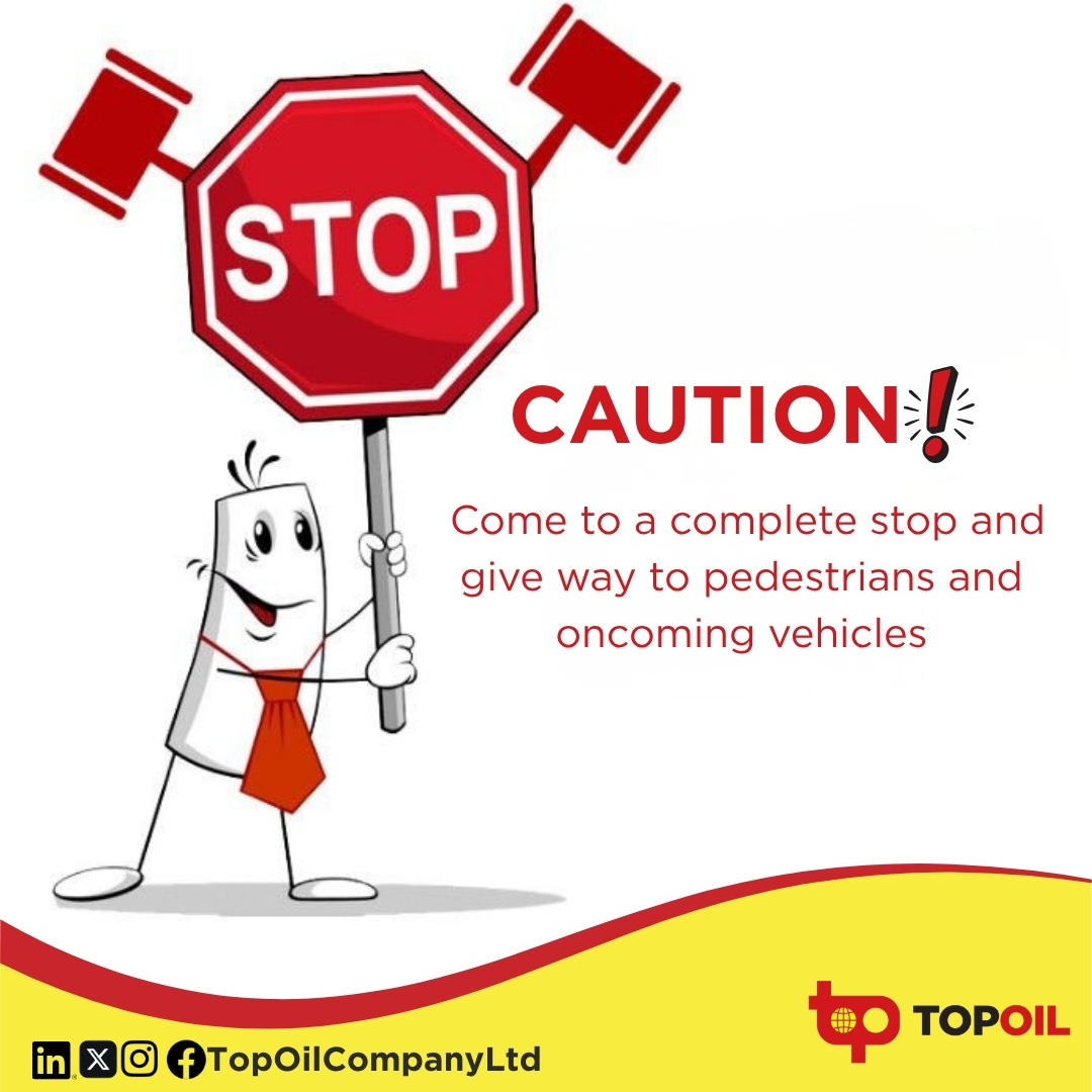 TopOilComLtd's tweet photo. Monday morning reminder before you pull out of the house. That red octagon isn't a suggestion. A STOP sign means full stop, not a slow roll, not a glance-and-go.
3 seconds can save a life. Do you actually stop fully? Be honest 👇
#TopOil #MondayMotivation #RoadSafety #DriveSafe #ForPeopleGoingPlaces
