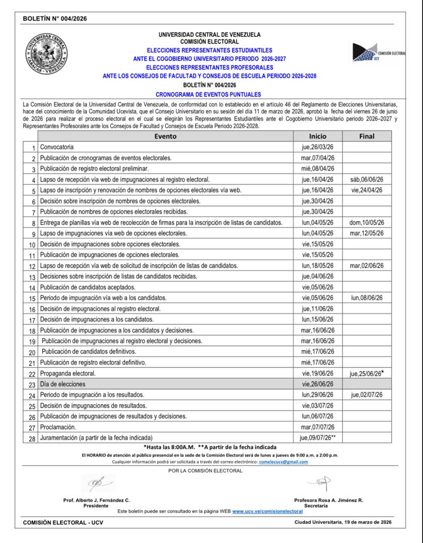 Comisión Electoral UCV tweet media