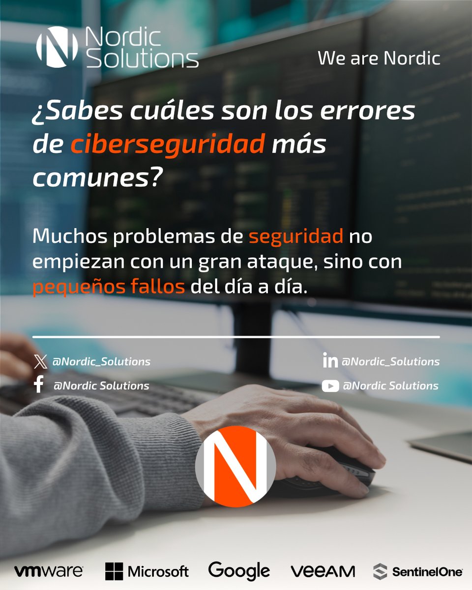 NordicSolution's tweet photo. 🔐 ¿Tu empresa está protegida?

Muchos ciberataques empiezan con errores del día a día.

👉 3 fallos de ciberseguridad que ponen en riesgo a tu empresa.

💡 No es una herramienta, es una estrategia.

📩 Te ayudamos a analizarlo.

#Ciberseguridad #IT https://t.co/tCmAPFhSsq