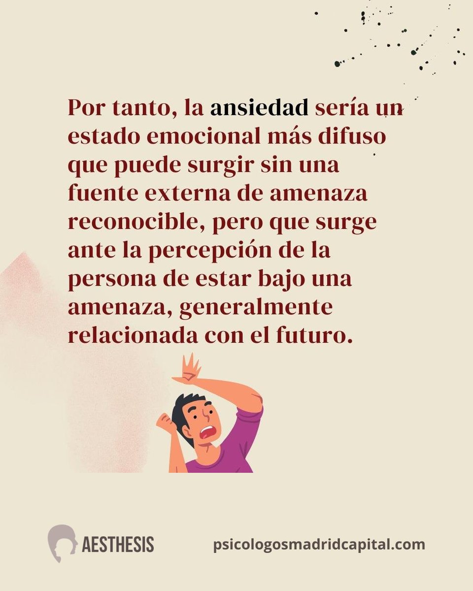 AesthesisPsico's tweet photo. 🤔 ¿Qué función tiene la Ansiedad?
La ansiedad funciona como una señal de alarma del organismo, indica que hay un peligro pero a diferencia del miedo, este peligro no tiene por qué ser tangible, observable o directamente real.

+INFO
https://t.co/7XTswIgmdU https://t.co/5sLTEf54tu
