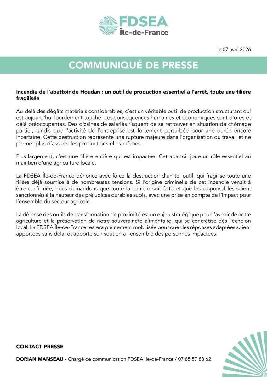 FDSEA Ile-de-France tweet media