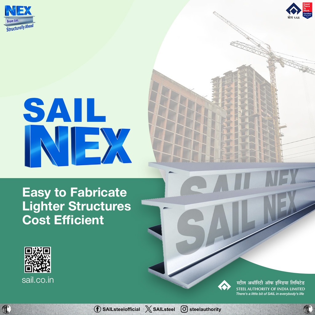 SAILsteel's tweet image. SAIL NEX is transforming steel access across India, offering certified products for homes, infrastructure &amp;amp; construction with reliability. 

#SAILNEX #SAIL #TrustedQuality