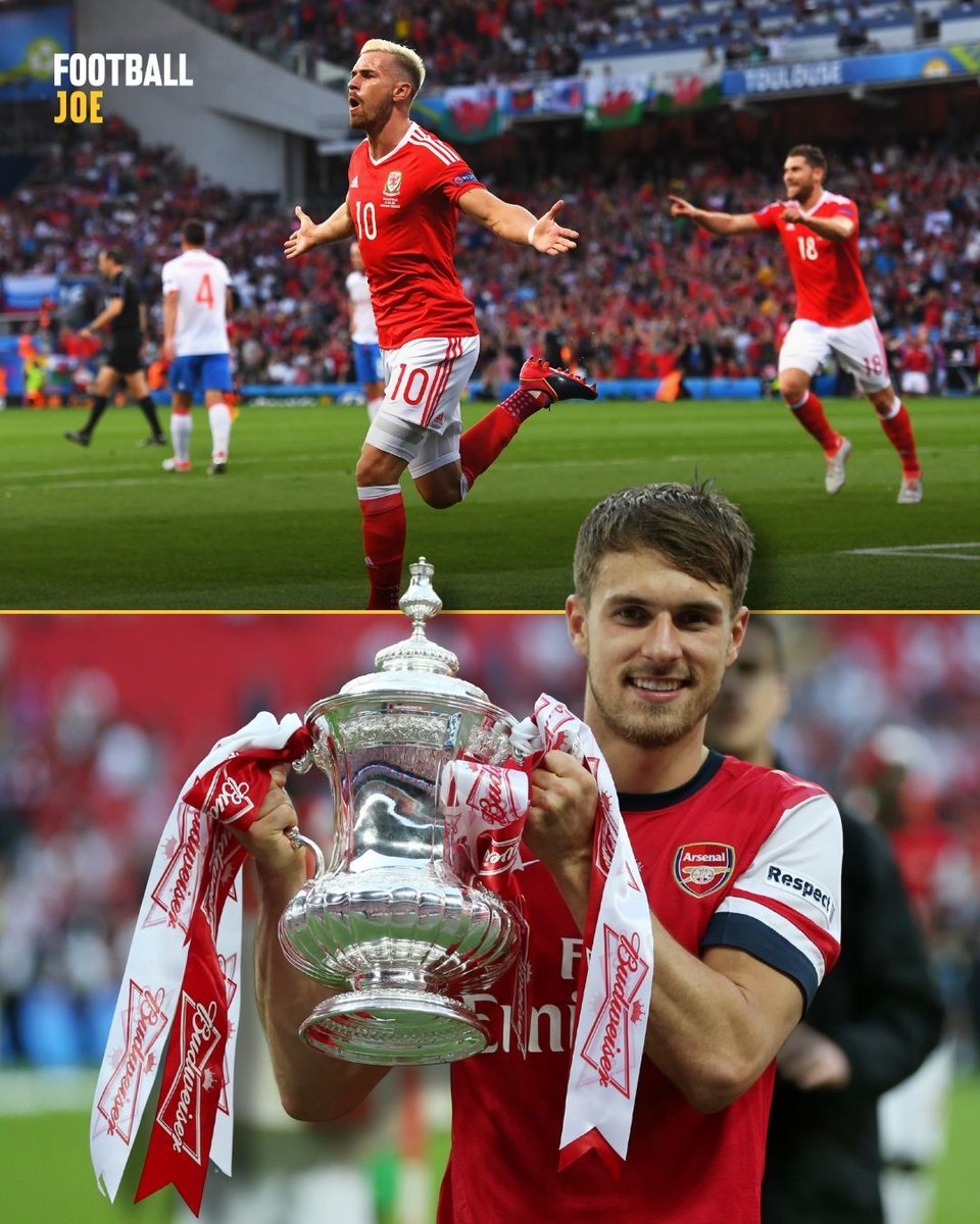 FootballJOE's tweet photo. Celebrities everywhere can sleep easy now Aaron Ramsey has retired!

A career that never followed the easy path, from that horrific leg break at Stoke that should have ended everything, to dragging himself back to become an essential Arsenal cog, scoring FA Cup winners, owning big nights, and reminding everyone what class looks like when it refuses to quit.

Then came 2016. The greatest year of every Welshman’s life? Not just a part of it like at Arsenal, him and his mate Ga Bale drove their success. Suspended for the semi-final, you could feel his absence in every blade of grass. That’s how important he was.

6 years later him and his pal led their country to their first world cup for 64 years, and while they didn't achieve the same success, he ensured his legacy as one of Wales' greatest ever sportsmen.

The big money move to Juventus didn’t quite work, Rangers was brief (and the less said about that pen the better), and a surprise Mexico move ended this illustrious career with some horrendous bad luck. But the man built in Cardiff, with a brief stint back home at the (almost) end, on his day, was one of Europe's best midfielders in his prime.

When you think of Aaron Ramsey, you don’t think of all the setbacks. You think of the stunning goals and the big nights that will live long in the memory of Wales and Arsenal fans.

Diolch Aaron!
