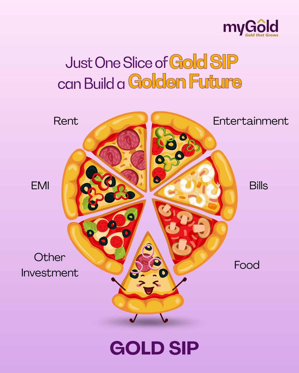 MyGoldHQ's tweet photo. Rent. EMI. Bills. Food.
Where’s your Gold SIP slice? 🍕✨

Not all slices should be expenses.
Keep one for your future. 💛

💡 Gold SIP let's you build your future with small savings. 

Start today: https://t.co/aoXxJK2s59

#gold #savingsingold #savinghabit #investment #sip #goldsip