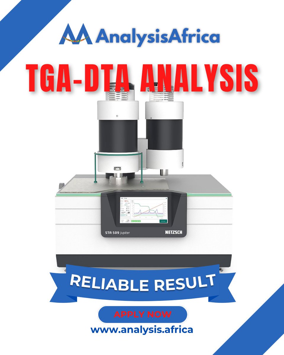 analysis_africa's tweet image. Apply for TGA-DTA Analysis with AnalysisAfrica Today 🔬

Get accurate results delivered within 7 days — guaranteed.

Ready to get started? Click the link in our bio to apply now.

#TGADTA #LaboratoryServices #ResearchSupport #AnalysisAfrica
