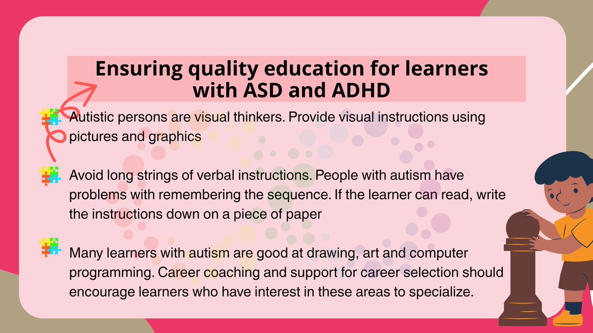CDisability's tweet image. What to note for learners with Autism spectrum disorders and Attention deficit hyperactivity disorder
#inclusivecommunity #autismawarenessmonth