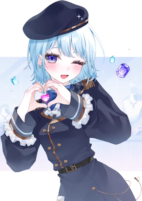 宝石めい様(#mei_houseki01)の イラストを描かせて頂きました!⟡.·