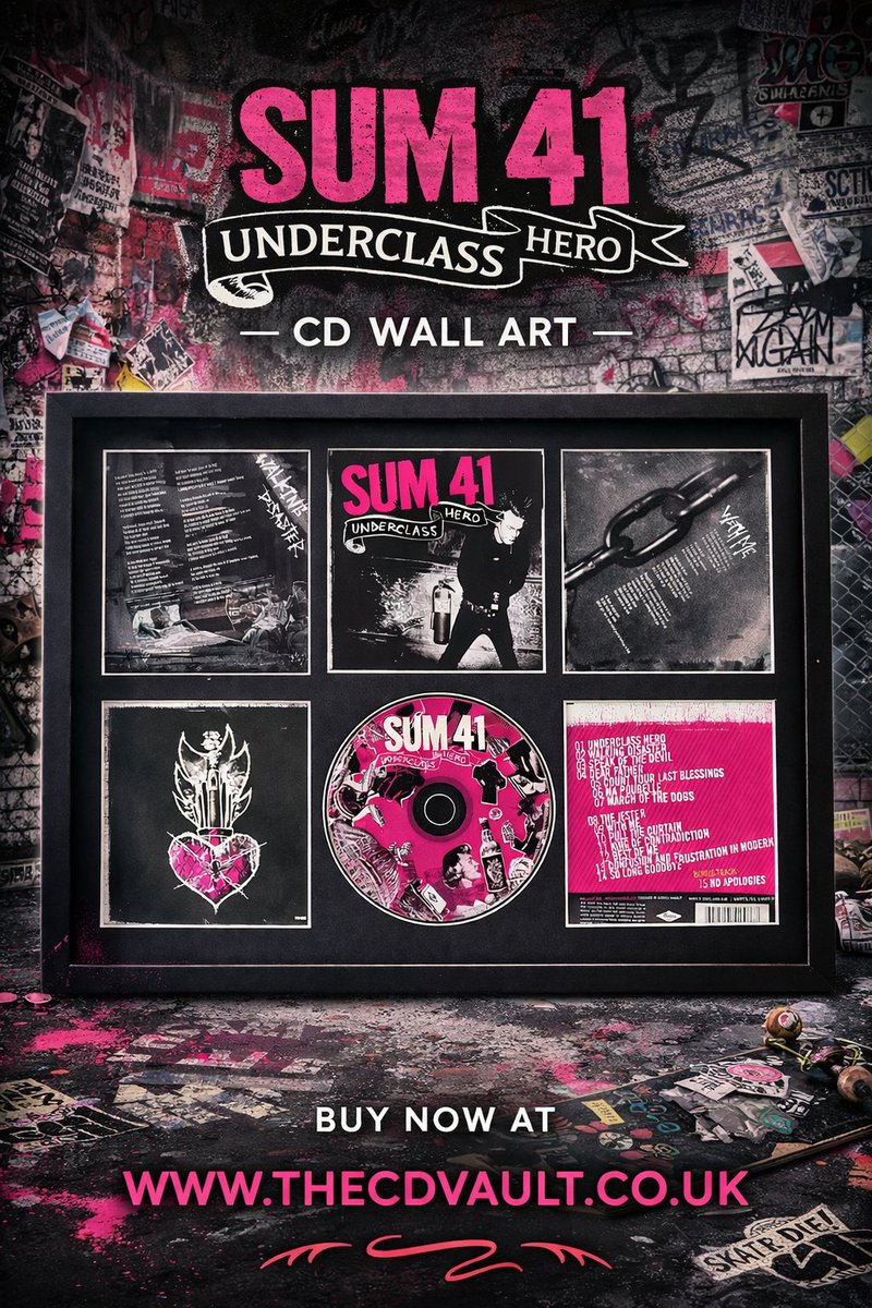 TheCDVaultUK's tweet image. 288. Sum 41 – Underclass Hero – Retro Mounted CD Wall Display
Available now at thecdvault.co.uk
#SUM41 #BLINK182 #POPPUNK #GREENDAY #GOODCHARLOTTE