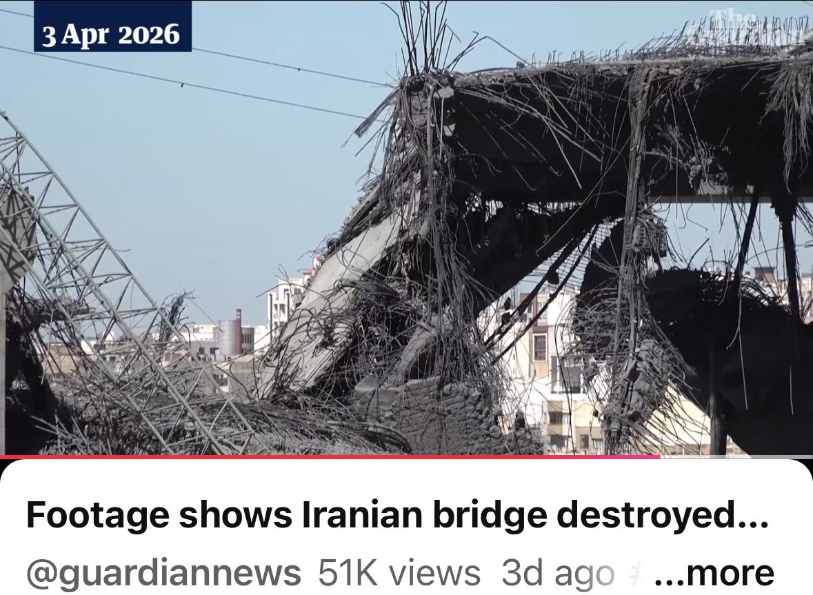 pebblesindavao's tweet image. US bombed Iran’s bridge..the aftermath will be very unforgiving.
But my mind focused on the many steel bars used for their bridge 😳 DPWH could never..
#dpwhfloodcontrol
#phgovtanona