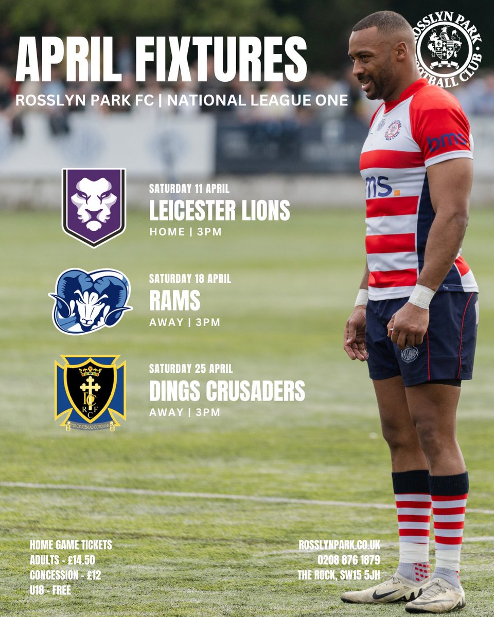 rosslynpark's tweet image. 🛣️ The home straight 🙌

The final three rounds of the National League 1 season are here! 🔥

Don’t miss our final game at The Rock as we host Leicester Lions 👀 👉 ow.ly/qFwj50YERaV 

#RPFC