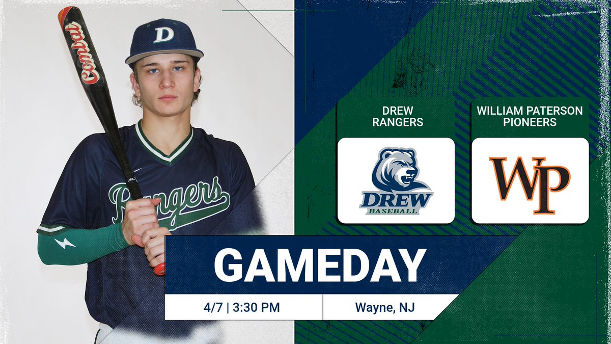 GoDrewRangers's tweet photo. ⚾️ GAMEDAY!
Rangers at William Paterson

📍 Wayne, NJ
🕖 3:30 PM
📺 https://t.co/V2Ueg9LZMD
📊 https://t.co/jwqht2DKy0

#drewBB #d3baseball #RangerUp https://t.co/fOcQ4enJmC