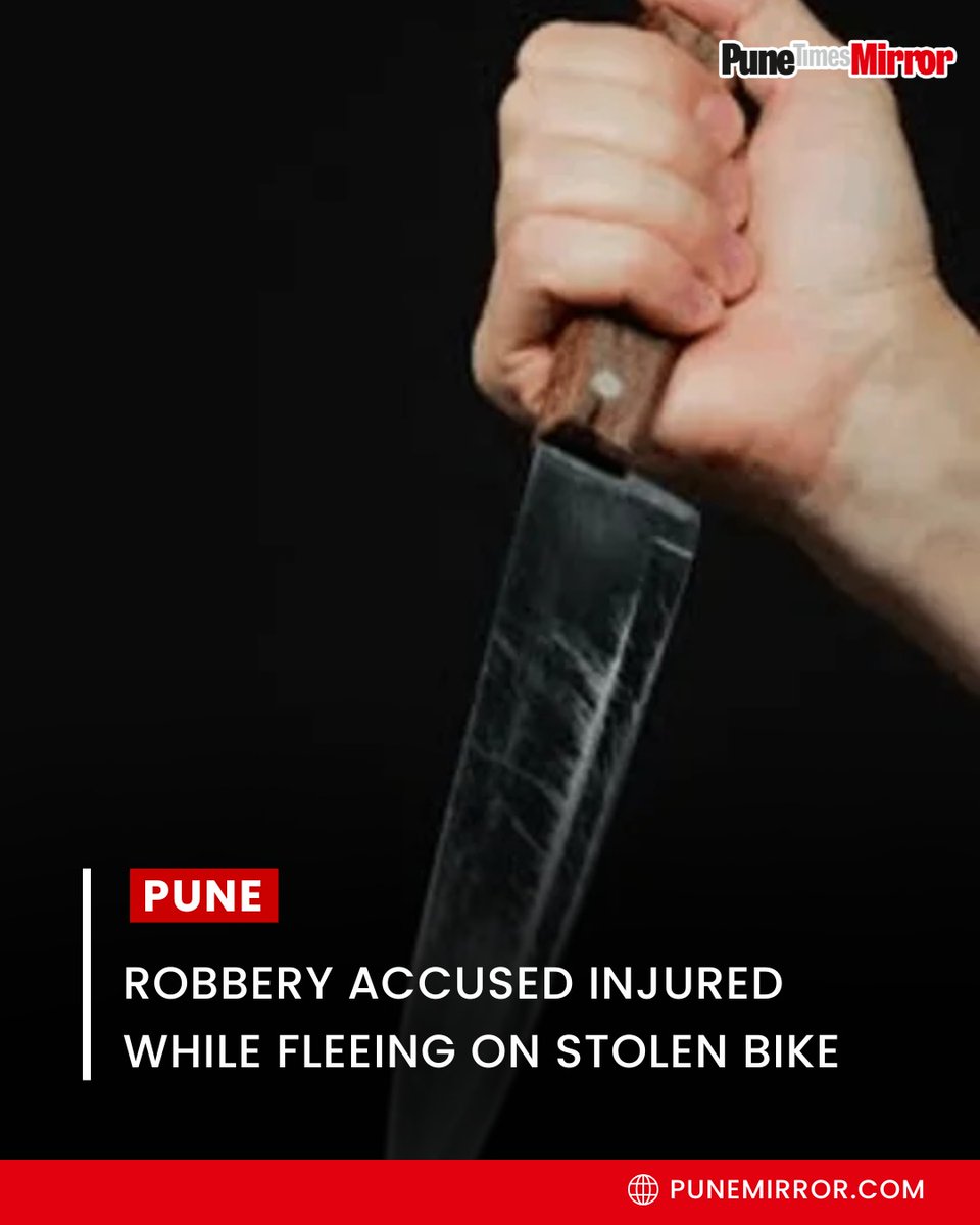 ThePuneMirror's tweet image. Two men have been arrested for allegedly assaulting victims at knife-point and robbing a Vadgaon Sheri resident of his bike. Police said the accused later met with an accident in Pimpri while trying to flee on the stolen vehicle.

#PuneNews #VadgaonSheri #CrimeNews #BikeRobbery