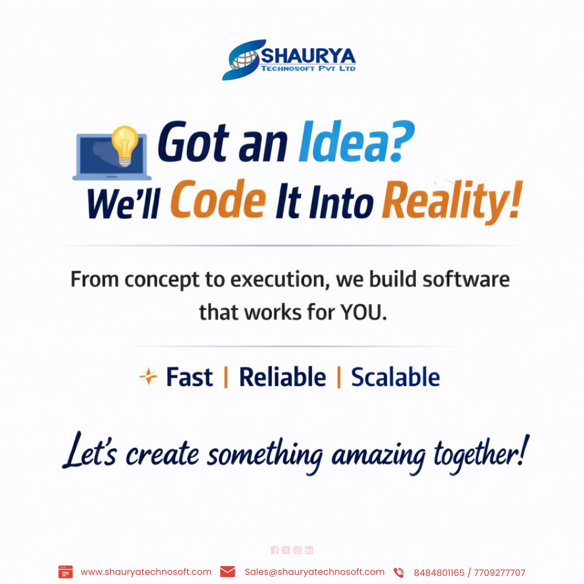 stpl_pune's tweet photo. Every innovation starts with an idea — we turn it into scalable, high-impact digital solutions. 💻🚀
Let’s build something that grows your business.

Contact us:
📧 sales@shauryatechnosoft.com
📞 +91 7709277707 | 8484801165
🌐 https://t.co/LqGpWPWEee https://t.co/0Ju8HR98oX