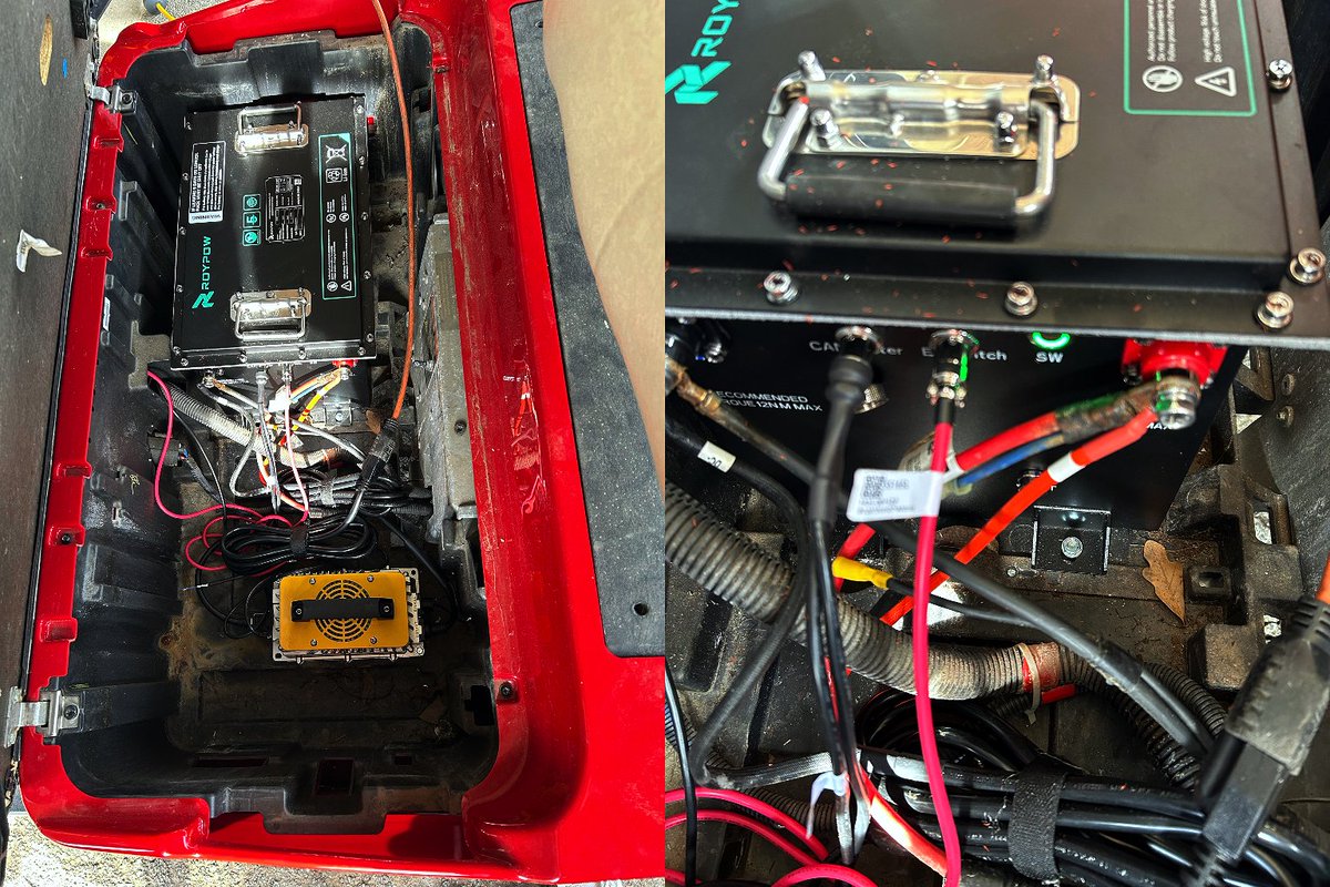 RoyPow_Lithium's tweet image. ⚡ Old cart, new life. ROYPOW S5165L

Lead-acid → lithium = full upgrade
🔋 40–51 km range | 4,000+ cycles
Lightweight, maintenance-free

👉 Upgrade now
 roypow.com/lifepo4-golf-c…
#ROYPOW #GolfCart #LithiumBattery #LiFePO4