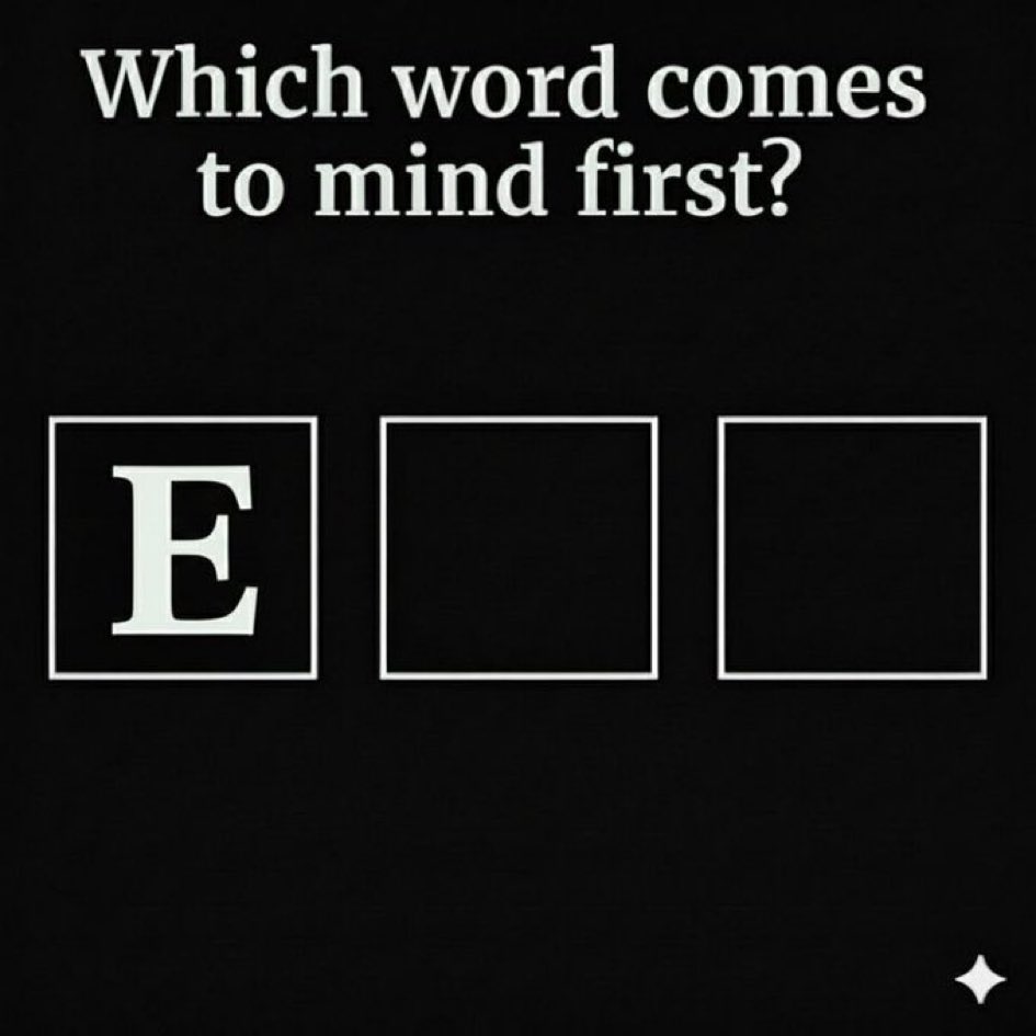 Which Word Comes 
To Your Mind 
FIRST ??