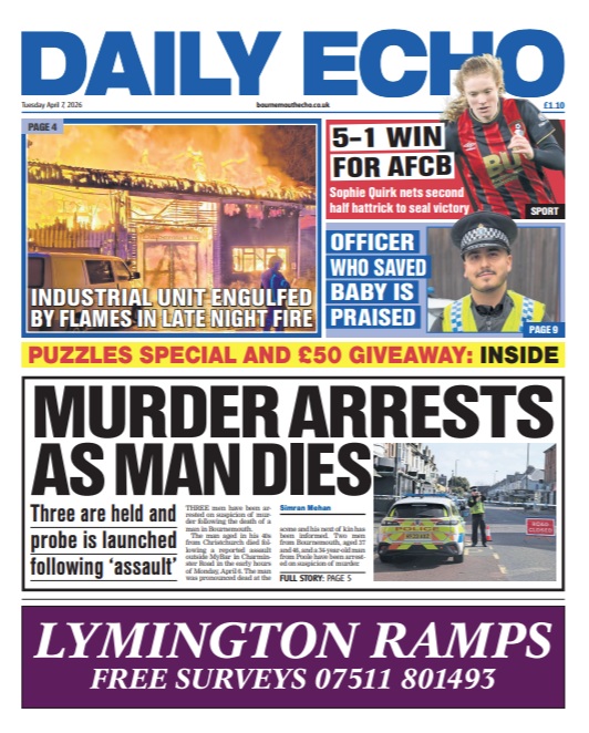 Bournemouthecho's tweet image. Morning all. Here's Tuesday's front page and headlines #Dorset #LocalNews