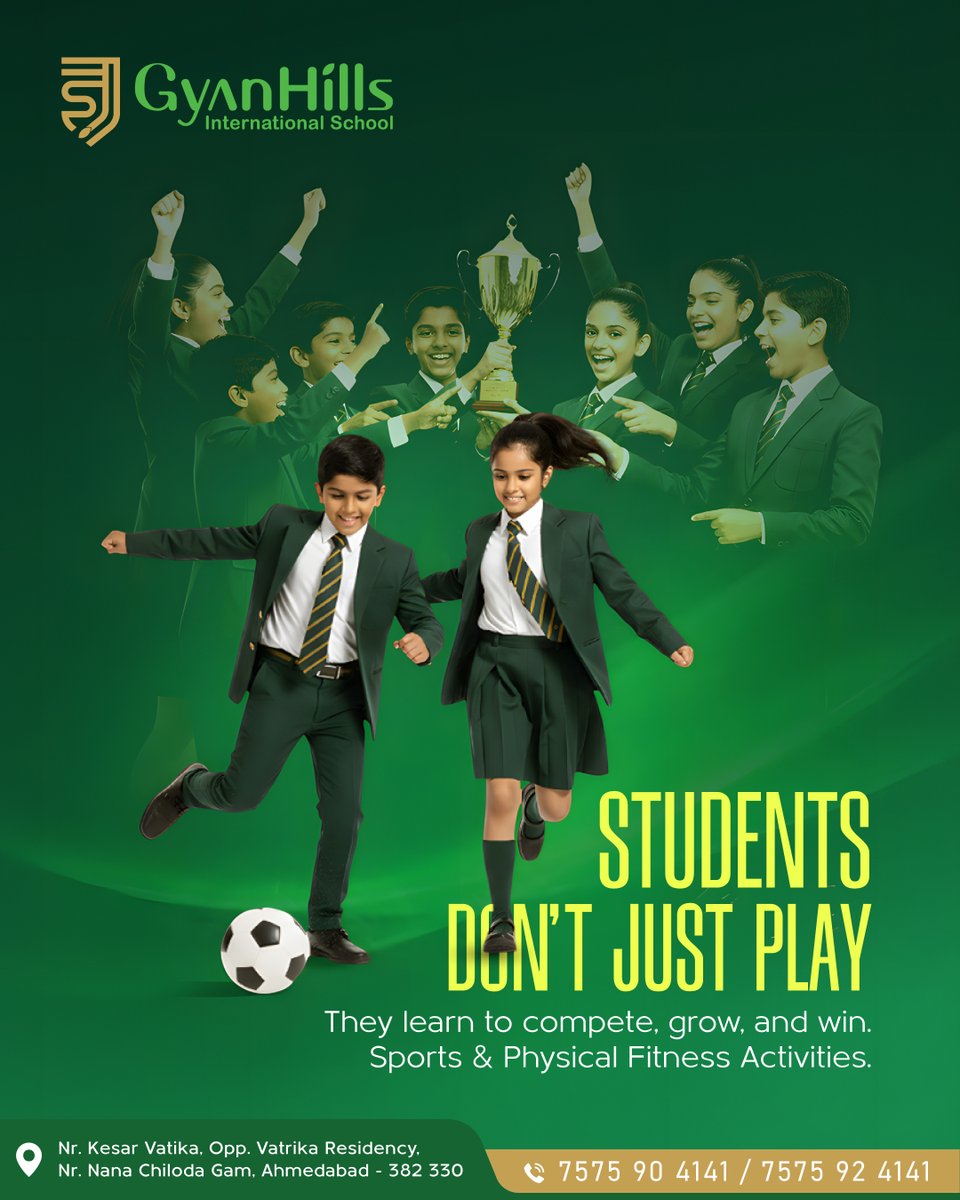GyanHills's tweet image. Sports at GyanHills go beyond play. They teach focus, teamwork, and the courage to compete. Every match becomes a lesson, helping students grow into confident individuals both on the field and in life.

#playtolearn #playtowin #competition #keepgrowing #sportsactivities