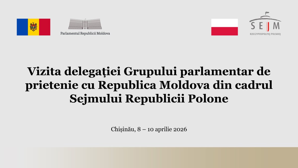 Parliament_RM's tweet image. 🇵🇱🤝🇲🇩 The delegation of the Parliamentary Friendship Group with Moldova from the Polish @KancelariaSejmu visits Moldova (8–10 Apr) to discuss bilateral cooperation, parliamentary ties &amp;amp; Poland’s EU accession experience Moldova can learn from.

#Moldova #Poland #EUIntegration