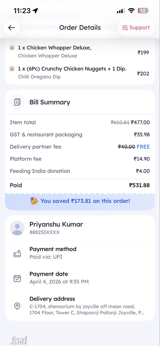 sp20131's tweet photo. @zomato What about this issue 
@zomatocare @zomato @deepigoyal https://t.co/MZHIrtv81V