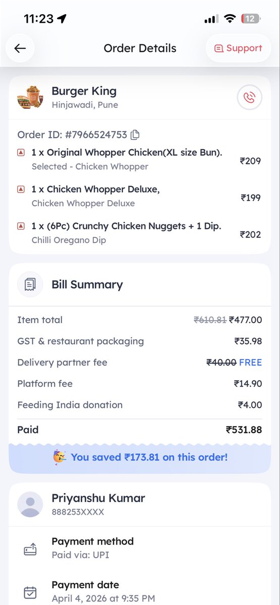 sp20131's tweet photo. @zomato What about this issue 
@zomatocare @zomato @deepigoyal https://t.co/MZHIrtv81V