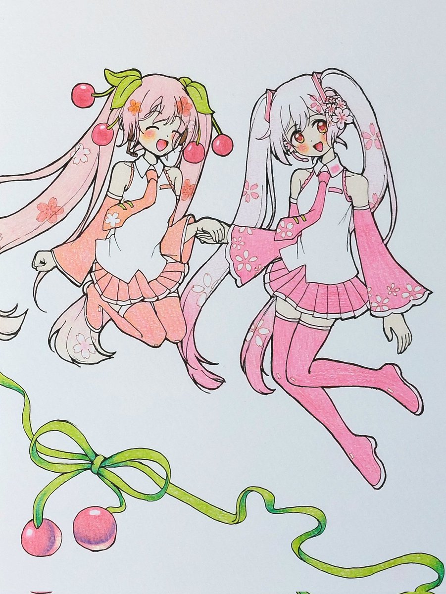 Hisui0432's tweet photo. 桜ミクのデザインどっちも好き
#初音ミク https://t.co/DzyyBsCGOh
