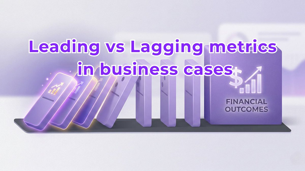 getKangaROI's tweet photo. Most business cases measure value too late.
ROI, revenue, &amp; cost savings are lagging indicators; by the time they move, the outcome is set.
Learn how leading metrics reveal whether value is forming before it’s too late to act.
https://t.co/msDMCEHQvq 
#BusinessCase #ROI #Strategy https://t.co/pBpXvZ6z6P