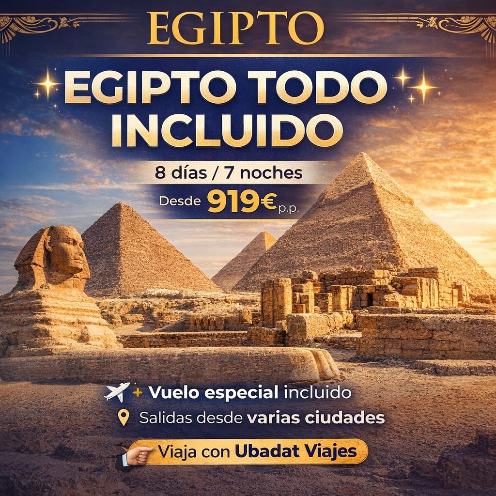 ubadat_viajes's tweet photo. 🇪🇬 EGIPTO TE ESPERA

✨ Historia, cultura y paisajes increíbles… con total seguridad.

✔️ Viaje organizado
✔️ Acompañamiento continuo
✔️ Destino seguro y preparado
Hace unos días, Paco de Ubadat lo vivió sin preocupaciones 🙌
👉 ¿Te gustaría vivirlo tú también? https://t.co/OvQwKpk0qR