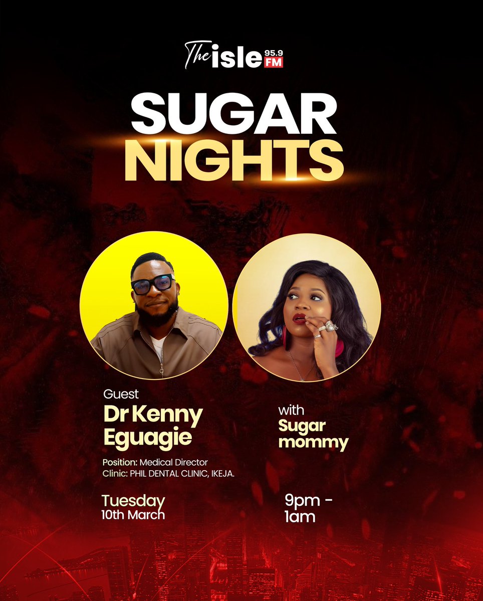 Win airtime by listing to  Sugar night on  <a href="/Theisle959/">The Isle 95.9 FM</a>  FM  Monday to Wednesday 
Listen  live click.
share.google/4SGVbmuv1XvWcm…. Listen  live to <a href="/Theisle959/">The Isle 95.9 FM</a> #sugarnights.
 Whatsapp 0912 915 6561.9pm _1am