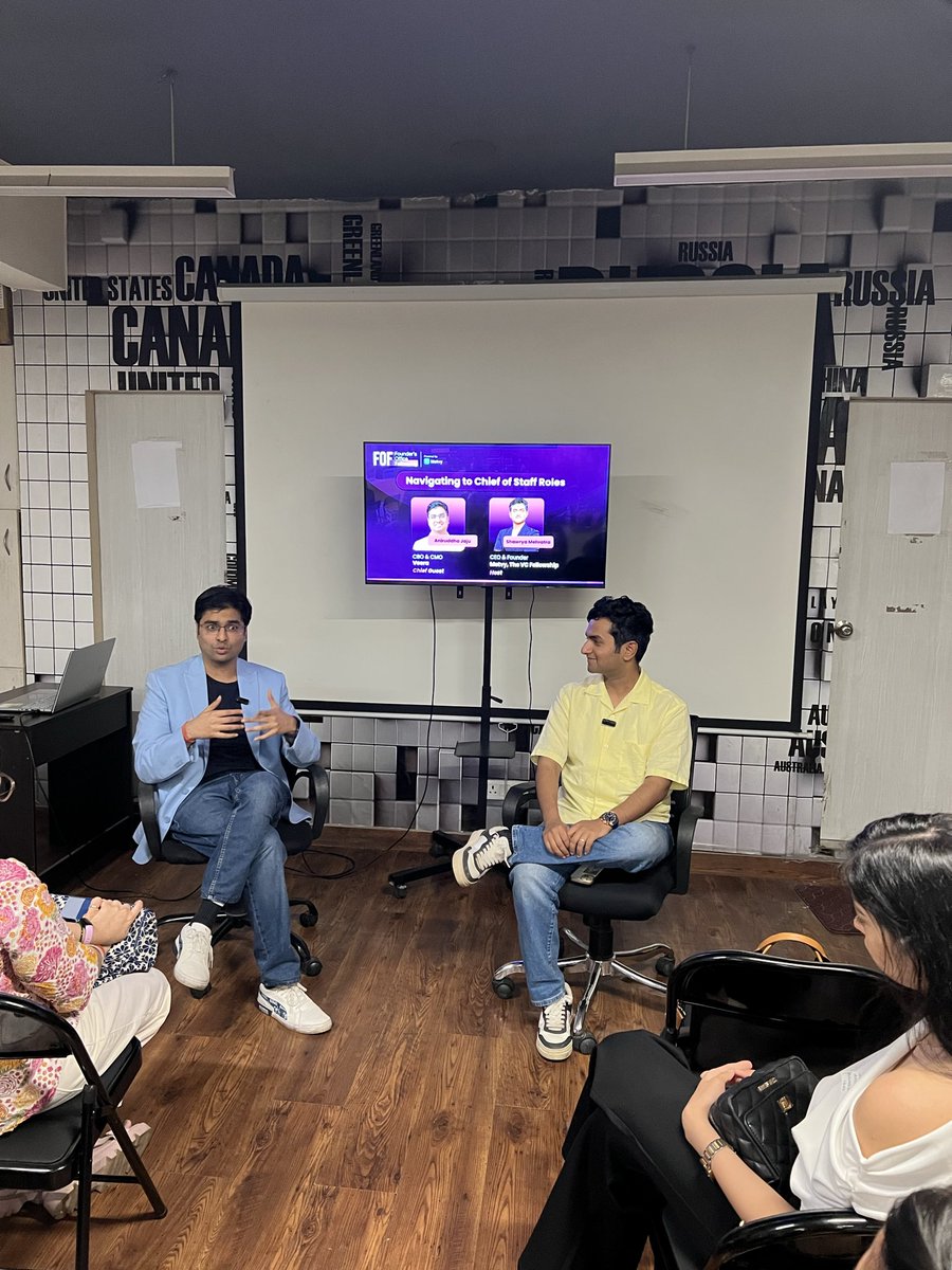metvy_app's tweet photo. Everyone wants to work with founders. Very few know what that actually means.

April 4. Closed-door conversation in Noida. Chief of Staff &amp; Founder’s Office roles.

No slides. Just honest operator perspectives. Everyone left with a different definition. https://t.co/2vGnPrR8DV
