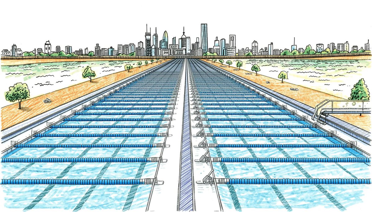 Seqwater's tweet photo. Seqwater supplies around 1000 megalitres of water across South East Queensland every day.

That is roughly the equivalent of 400 Olympic swimming pools.

Just a glimpse of the scale behind our region’s water supply.

#Seqwater #WaterFacts

🪄 Image created using AI https://t.co/Nho4Qm95a7