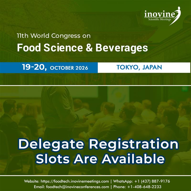 InovineMeetings's tweet image. 11th World Congress on Food Science &amp;amp; Beverages
  📅October 19–20, 2026
📍Tokyo, Japan
🔗 Register now: foodtech.inovinemeetings.com/registration.p…

#FoodScience #BeverageIndustry #FoodTechnology #scientificconference #inovineconferences