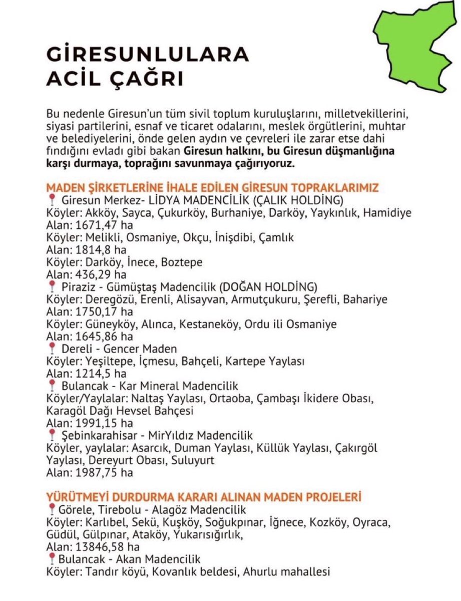 Gzdeeydin's tweet photo. İzin vermeyeceğiz !!! Canımız pahasına #giresun  #talanahayır #başaramayacaksınız #giresunmadensahasıolmayacak !!!!! https://t.co/Wjy1mVAs5B