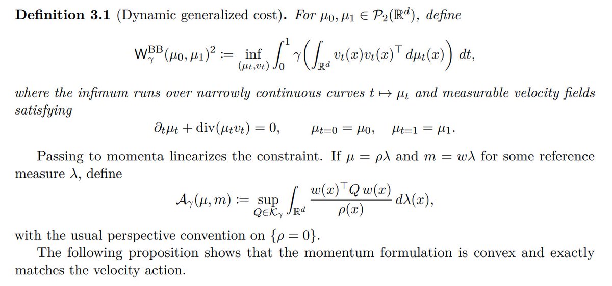 novasarc01's tweet photo. this is an unique perspective on muon: instead of explaining it purely as a spectral gradient normalization method the paper interprets it as the operator-norm endpoint of a broader family of spectral wasserstein gradient flows. love how it is beautifully explained by gabriel peyré by unifying ordinary wasserstein gradient flow, intermediate schatten-normalized flows and muon. pure elegance!