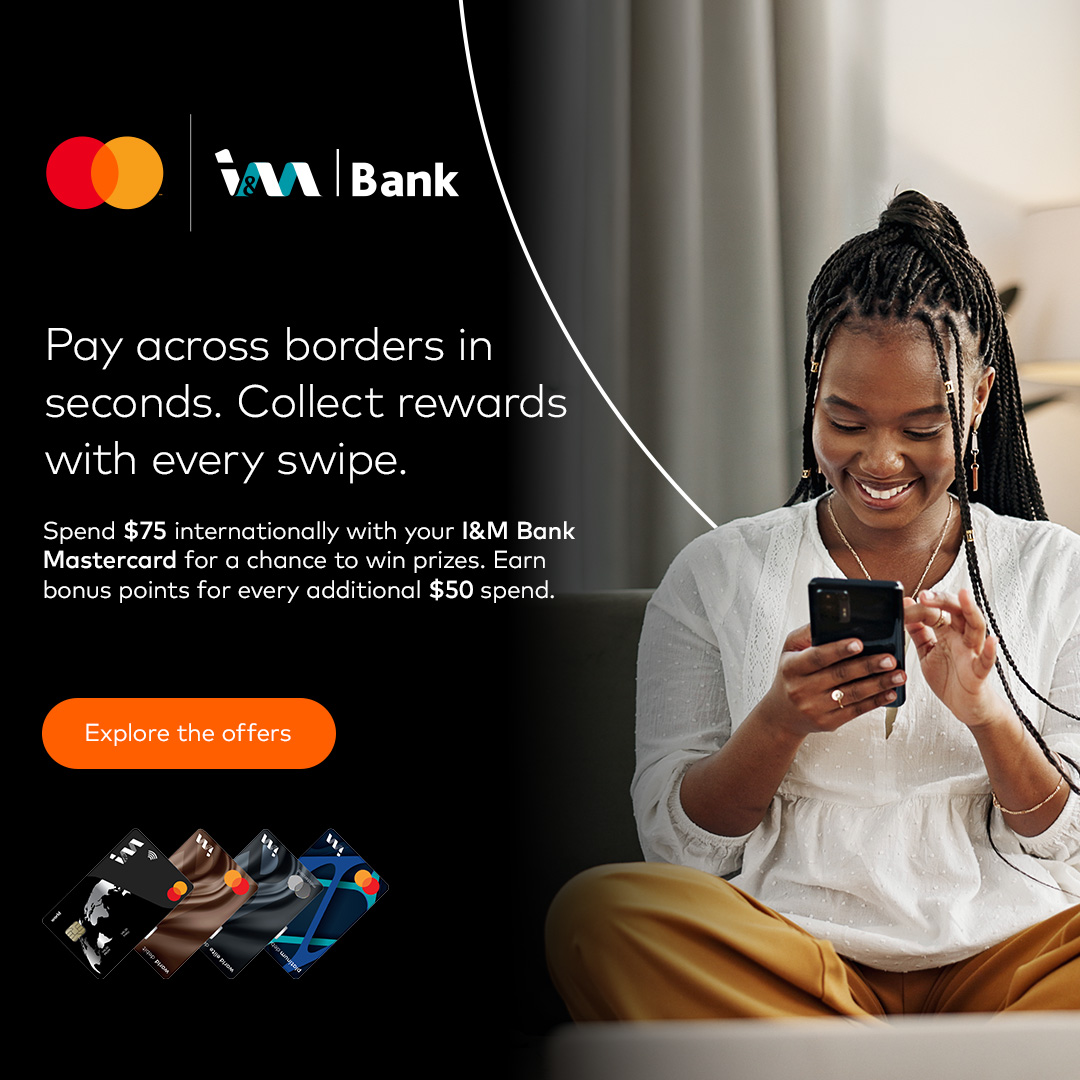 imbankke's tweet image. Make international payments in seconds with your I&amp;amp;M Bank Mastercard.Spend $75 to qualify for exciting prizes, then earn bonus entries for every additional $50 spent.

T&amp;amp;Cs apply.

#OnYourSide #Priceless