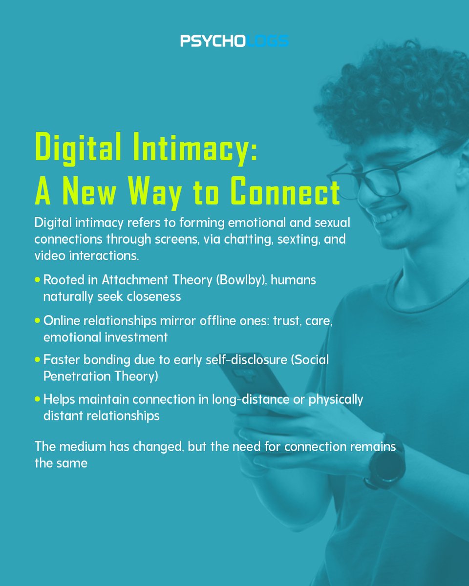 PsychologsIndia's tweet photo. In a world where screens mediate our emotions, intimacy hasn’t disappeared; it has evolved. From late-night chats to digital vulnerability, people are forming real, meaningful connections beyond physical presence.

https://t.co/FveKtmQYVc

#DigitalIntimacy #HumanConnection https://t.co/lrTbd8Hg2W
