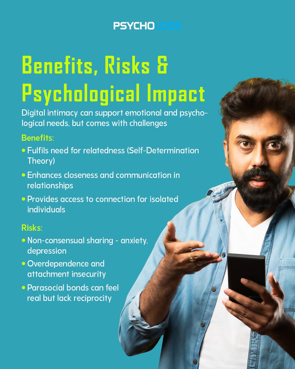 PsychologsIndia's tweet photo. In a world where screens mediate our emotions, intimacy hasn’t disappeared; it has evolved. From late-night chats to digital vulnerability, people are forming real, meaningful connections beyond physical presence.

https://t.co/FveKtmQYVc

#DigitalIntimacy #HumanConnection https://t.co/lrTbd8Hg2W