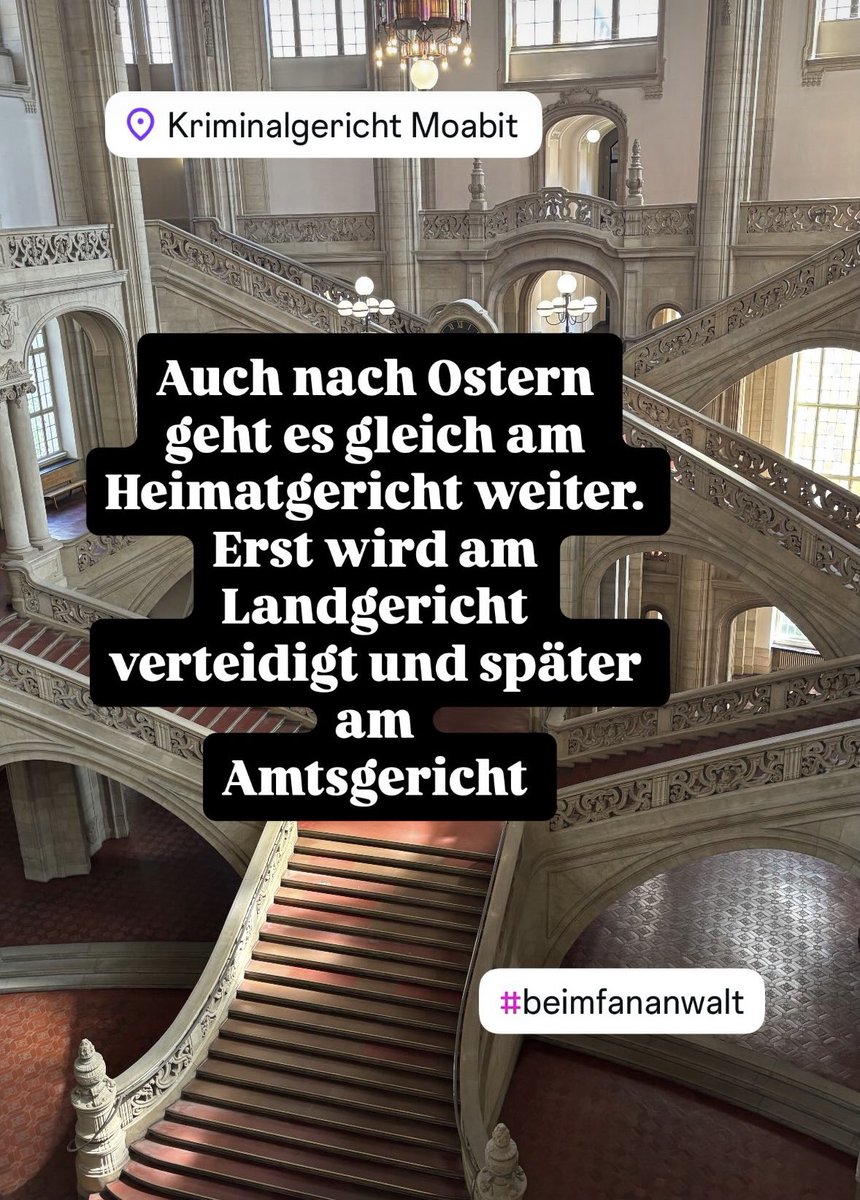 renelauberlin's tweet image. Nach Ostern startet die Woche am #Heimatgericht in #Moabit 

#fananwalt #beimfananwalt #fananwaltberlin