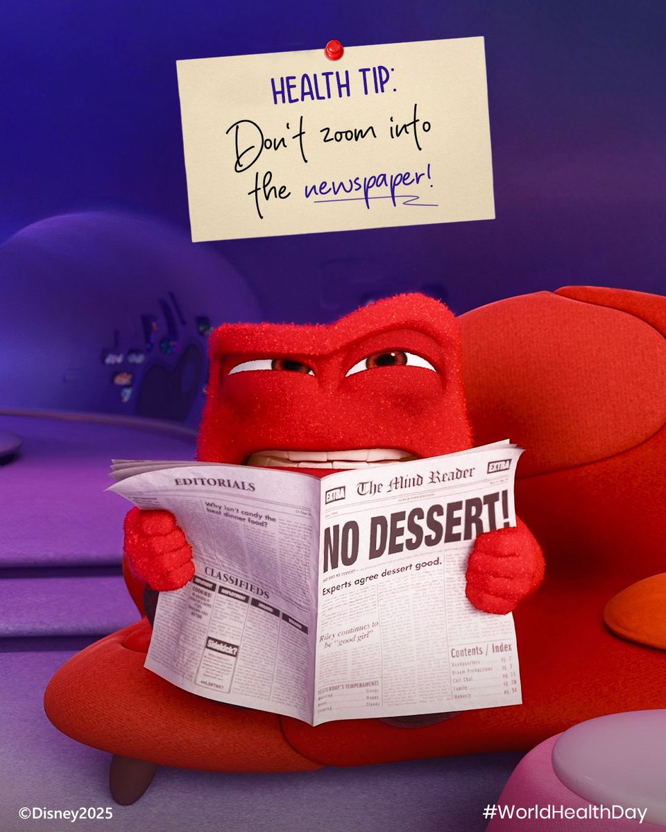 DisneyIndia's tweet image. We warned you! 🙂

#worldhealthday #insideout #disney #disneyindia