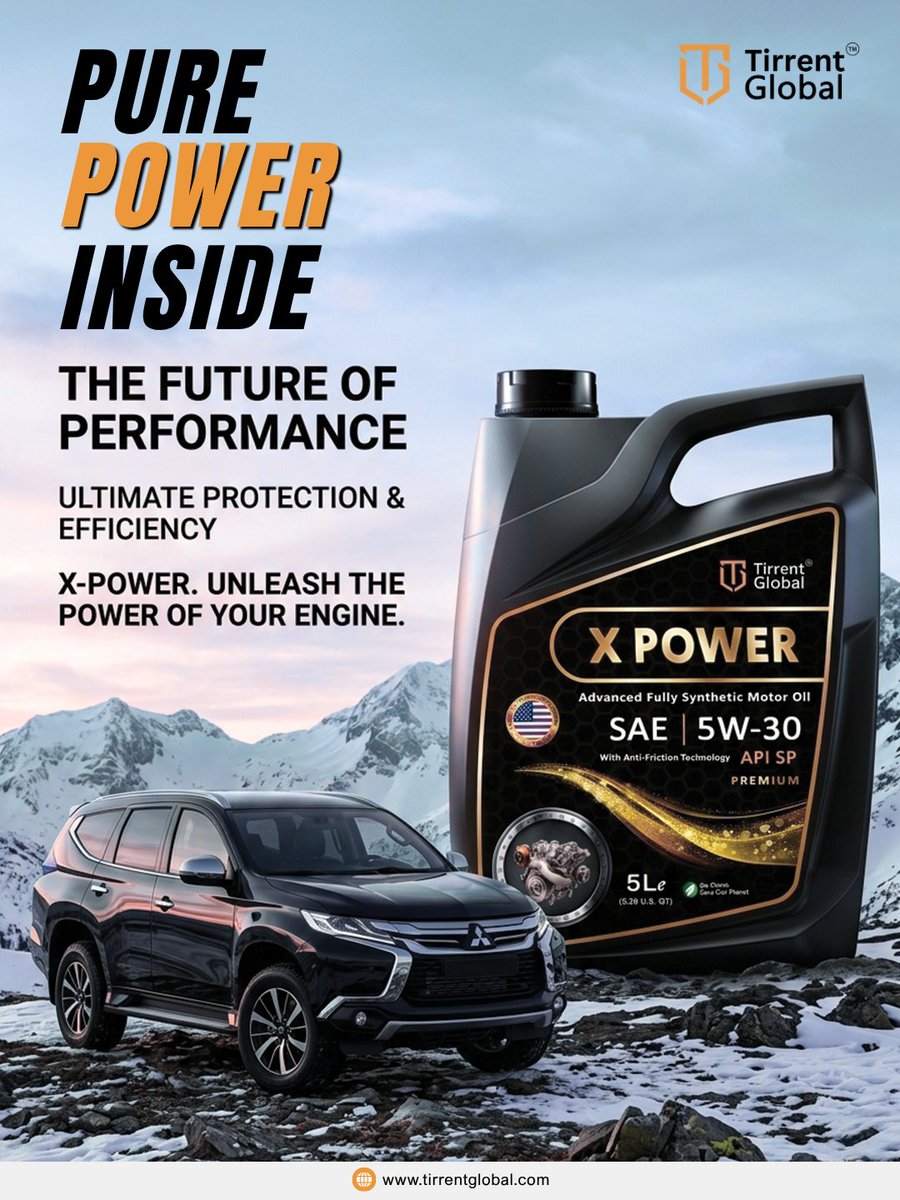 tirrentglobal's tweet photo. Tirrent Global : Pure Power. Ultimate Protection.
Drive beyond limits with X Power — engineered for performance that never backs down.
Website: https://t.co/cyfYsVeMkt
#tirrentglobal #revupyourengine #xpower #engineoil #fullysynthetic #performancedrive #carcare #poweronwheels https://t.co/6As9yF2Qdy