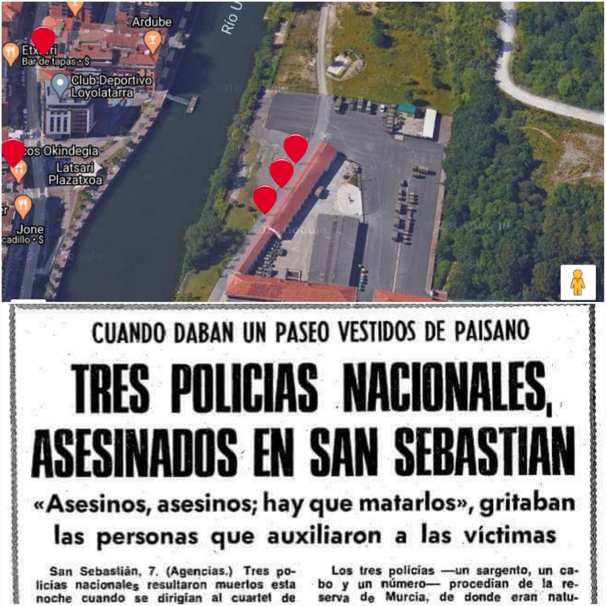 ConsuorF's tweet image. Llevaban sólo dos días en #SanSebastián, eran @policia, regresaban al cuartel de Loyola de dar un paseo, pero ya les estaban esperando para matarlos, los tenían fichados y sentenciados, descargaron sus metralletas sobre ellos.

#TalDiaComoHoy de 1979. 

También #Impunes

🧵