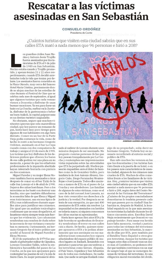 ConsuorF's tweet image. 4. Están #impunes como ocurre con casi 400 víctimas. El sumario se cerró en 1988. Para saber por qué lo están, si no se han podido encontrar los culpables o si es por falta investigación o negligencias, es muy importante este proyecto que realizamos 👇🏿
x.com/i/status/15188…