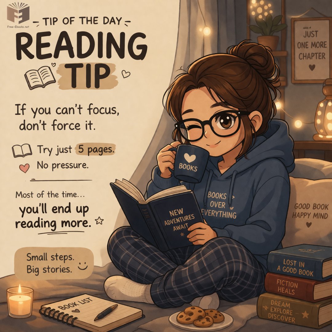 freeebooks2023's tweet photo. Some days, focusing feels hard...

That's okay.

Smart small. Even 5 pages is still progress 📚💙
.
.
.
#freeebooks #booklover #booktips https://t.co/5W5amfqFK8